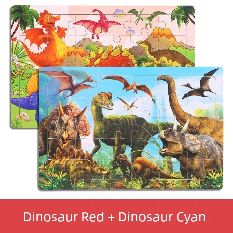 

Детская игрушка Деревянный пазл Динозавр Ультрамен 30 деталей 2-6 лет Вечеринка по случаю дня рождения Девочка Мальчик Раннее развитие Интеллект 30 piece puzzle [dinosaur red + dinosaur cyan]]