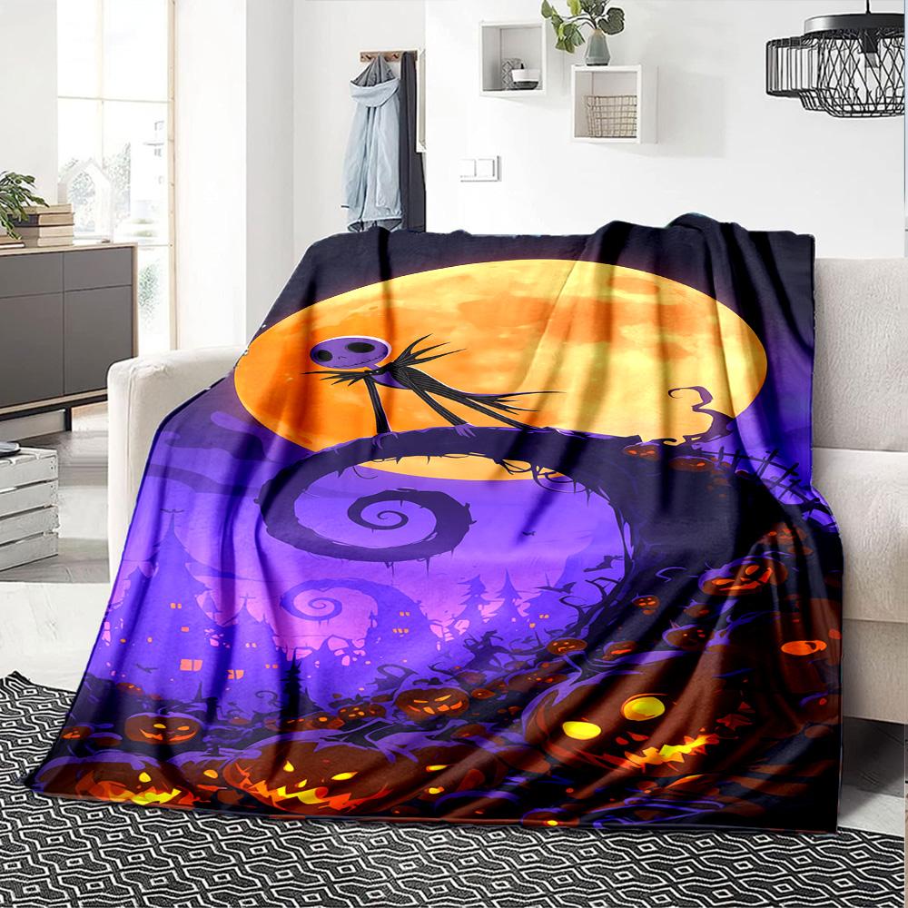 Jack Skellington Blanket Soft Warm Cozy Suitable for Chair Couch Sofa for All Seasons Digital Print Best Holiday Gift for Friends Family