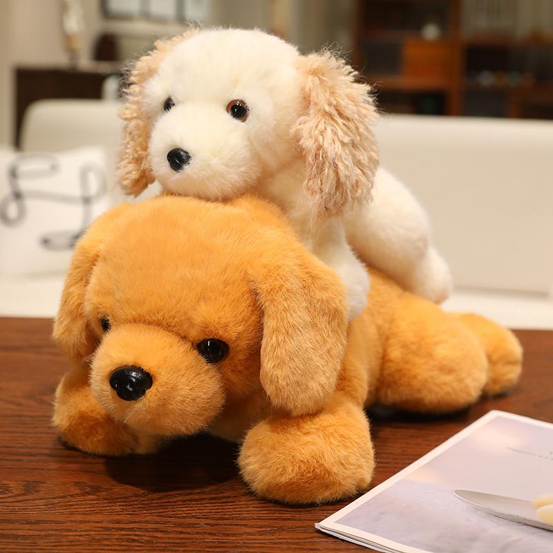 Peluche Chien Golden Retriever Réaliste Peluche Chien Labrador Réaliste de Haute Qualité Oreiller Animal de Dessin Animé Câlin Cadeau pour Garçon