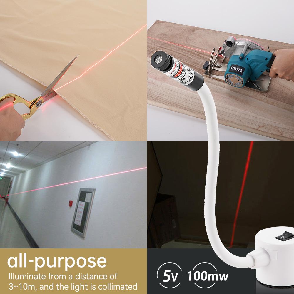 USB Powered Red Laser Light Sewing Positioning Lamp Cutting with Magnetic Base DC5V Line/Cross For Sewing Machine Accessories