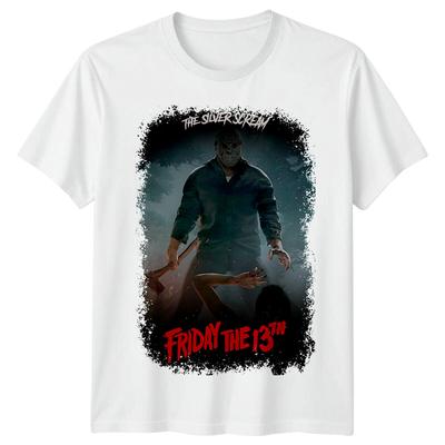 Freitag der 13 (1980) Filmplakat-inspiriertes Unisex-T-Shirt Retro 80er Jahre Tee Grafik-T-Shirt