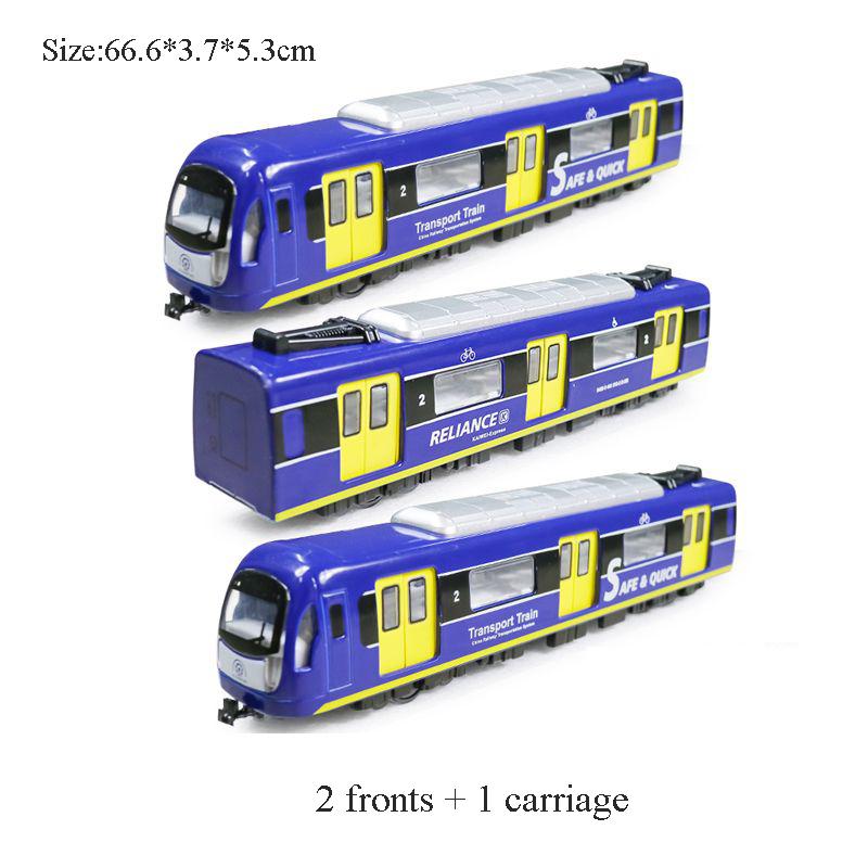 Large Simulation Alloy Train Model City Metal Diecast Subway Sound And Light Pull Back Car Kids Toy Boy Gift