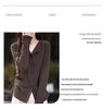 Suede Turn-Down Collar Casual Women's Shirt - Autumn/Winter Heat-Retaining Slim Fit