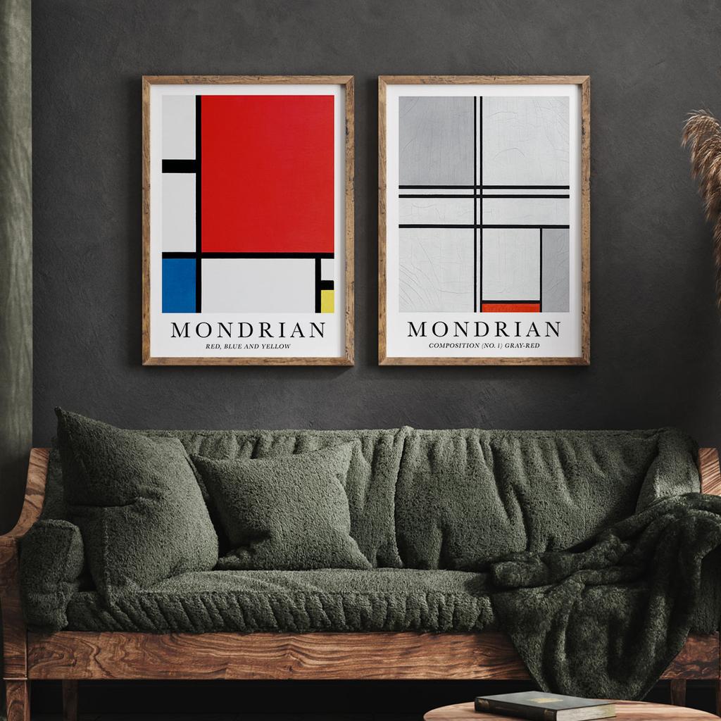 Zestaw dwóch plakatów mondrian