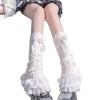 White Hairball Socks Cover Women'S Japanese Jk Leg Cover Lolita Bow Y2K Subculture Modified Leg Stacking Socks