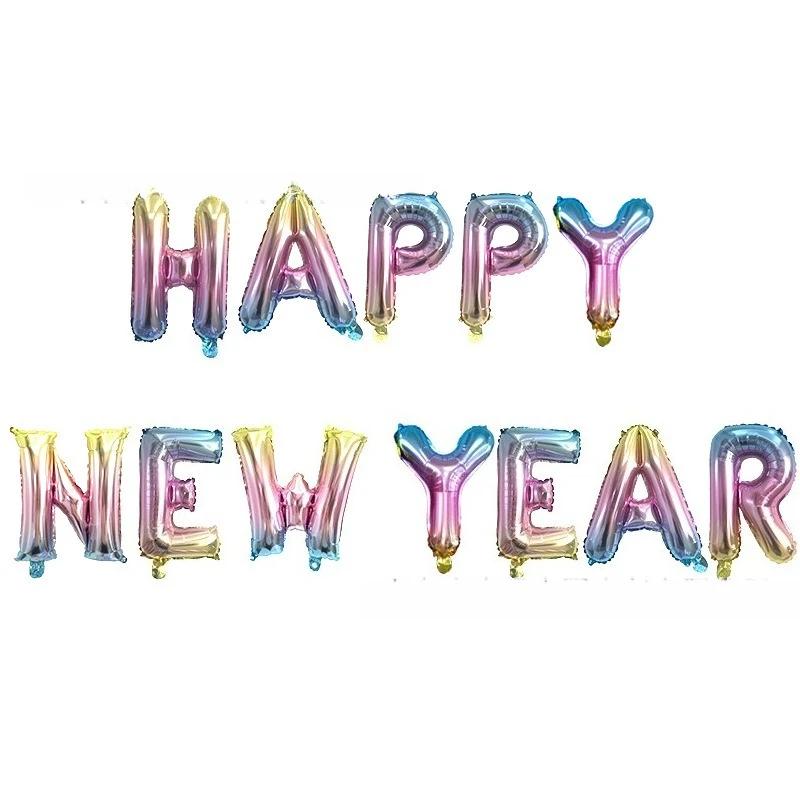 Merry Christmas Balloon Banner For Christmas Party Decorations 16inch Aluminum Foil Balloon Banner Happy New Year Decoration