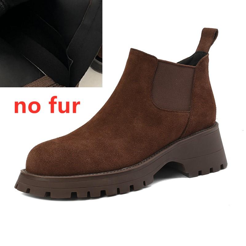 Fashion AIYUQI Women's Chelsea Boots Genuine Leather 2025 New  Chimney Short Female Boots Large Size Platform Women's Ankle Boots