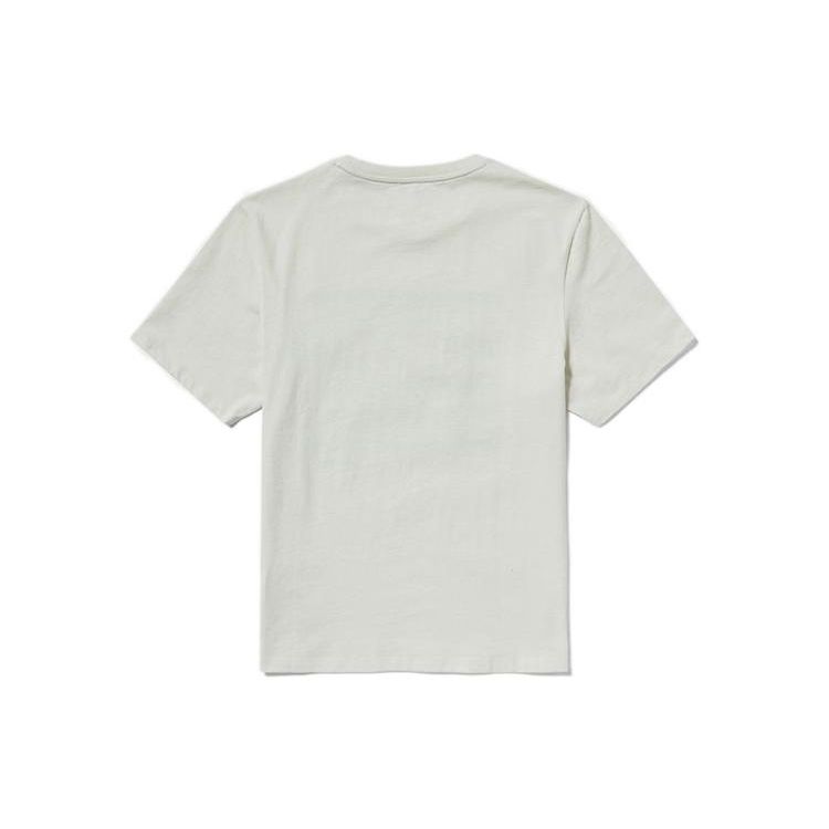Timberland T-shirt casual girocollo a maniche corte Unisex Top Bianco vintage A6RGN-CM9