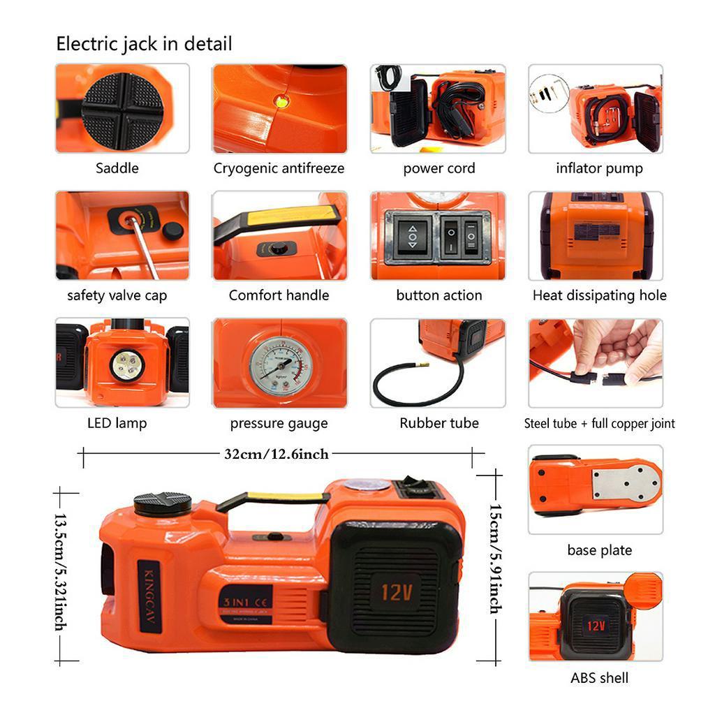 12V DC 5T automatinis elektrinis hidraulinis grindų kėliklio keltuvas dvigubo variklio LED 135-360 mm elektrinis hidraulinis lizdas