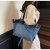 Denim tote bag spring new fashion casual large capacity shoulder bag high sense armpit bag