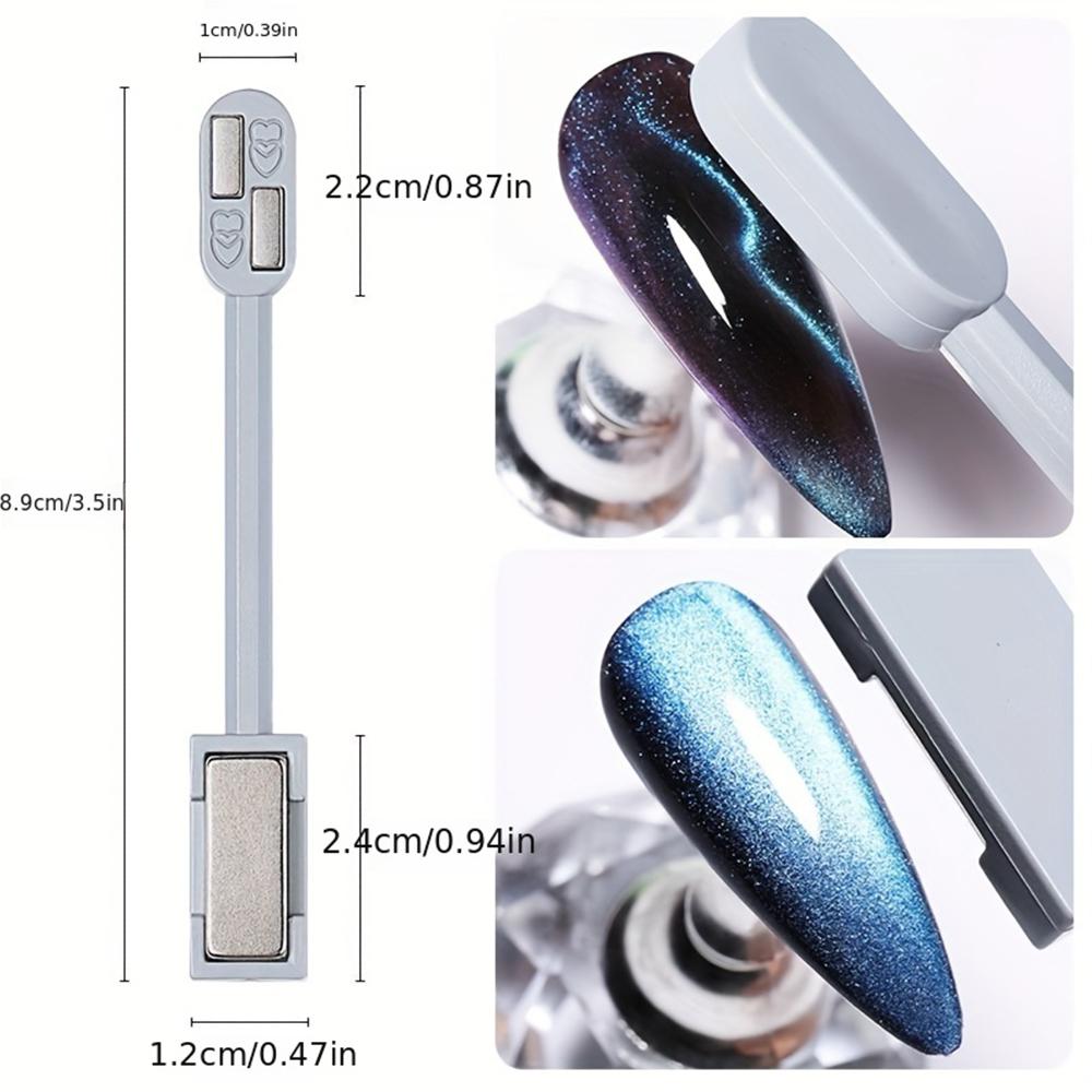 YIKOOLIN 1/2PCS Double-head Nail Magnet Stick Cat Eye Gel Nail 3D Magic Magnetic Nail Art Design Tool Cat Eye Nail Art Tool