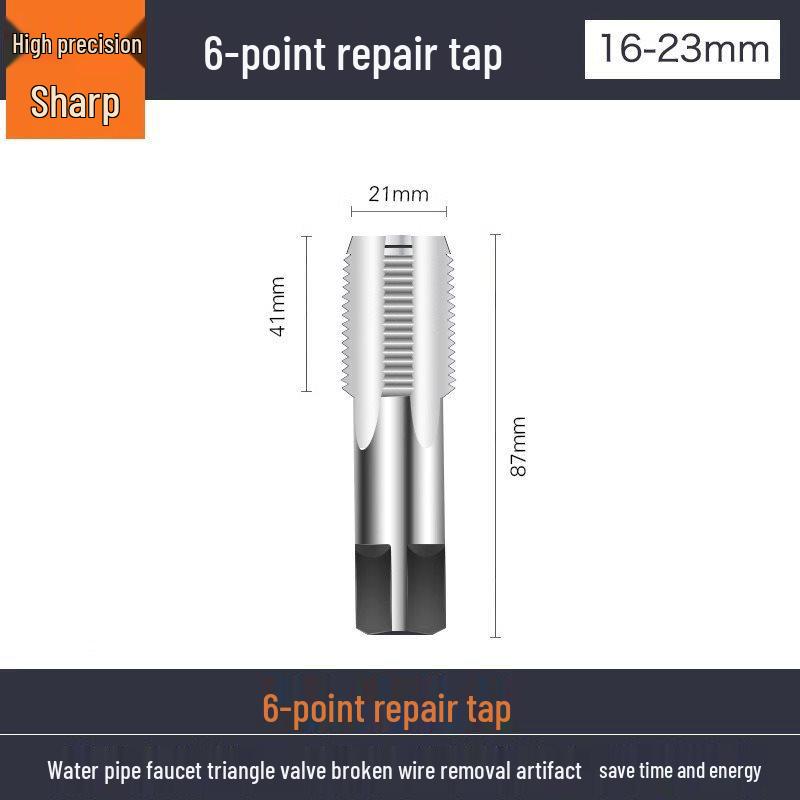 Double-Headed Screw and Broken Pipe Extractor with Four-Point and Six-Point Reverse Threads