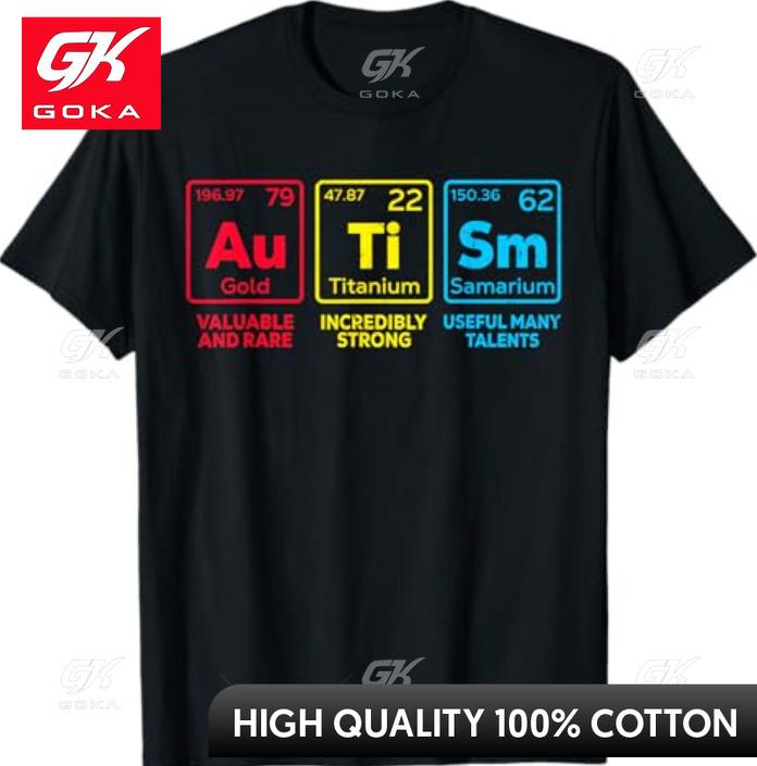 

Autism Awareness Women Unisex Kids Mom EleUnisexts Periodic Table Graphic T Shirts Unisexs Clothing Cotton Women Funny Summer Tshrits S