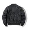 Reversible Spring & Autumn American Style Pilot Jacket with Embroidered Patches - Plus Size