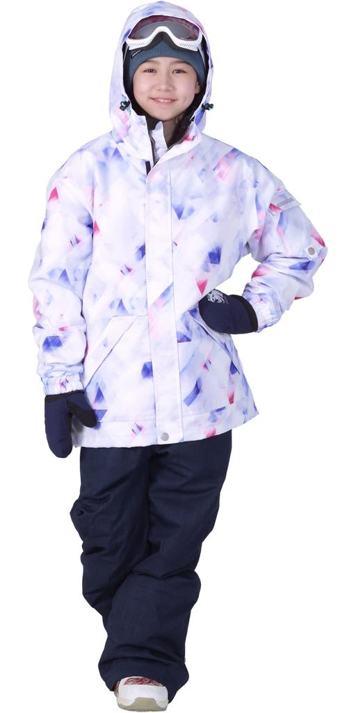 ICEPARDAL Snowboard Wear Top and 18 Sizes Water Resistance Adjustable Size Snowboard Ski Girls Set, Bottoms, Colors, Kids' Girls, 100-150, 10,000mm,