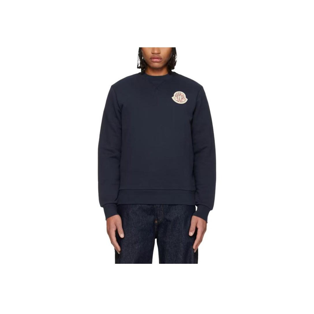 Moncler Effen Kleur Ronde Hals Lange Mouwen Sweatshirt Heren tops K20918G00061899V477B M black
