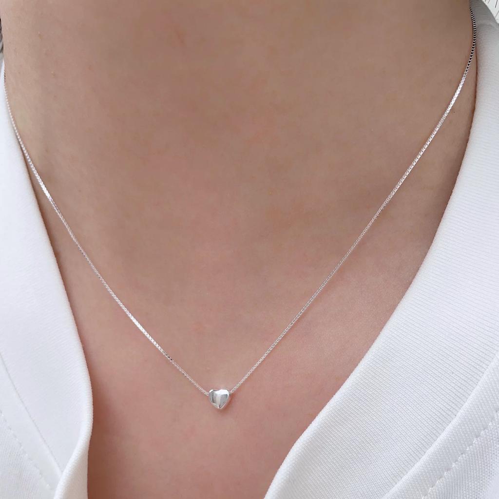 Xiaomi S925 Sterling Silver Necklace For Women Gold Heart Fashion Minimalist Pendant Necklace Cute Charm Necklace Birthday Gift