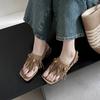 Krazing Pot Cow Suede Nubuck Summer Size 40 Hook Loop Tassel Fringe Low Heels Women Peep Toe Sandals