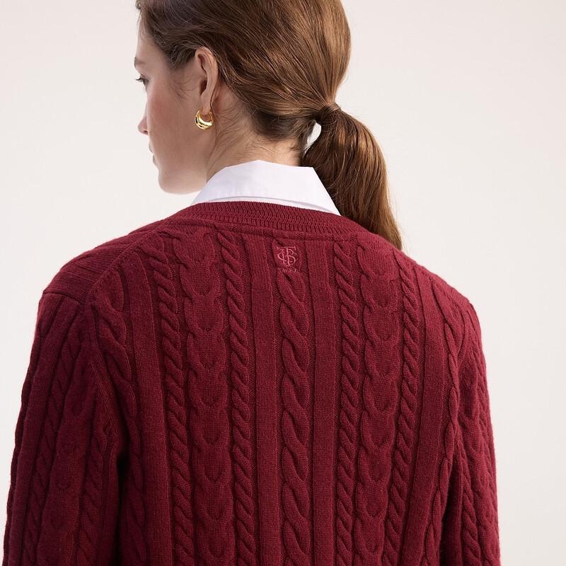 Teenie Weenie Women's Wool Blend Cable Knit Cardigan