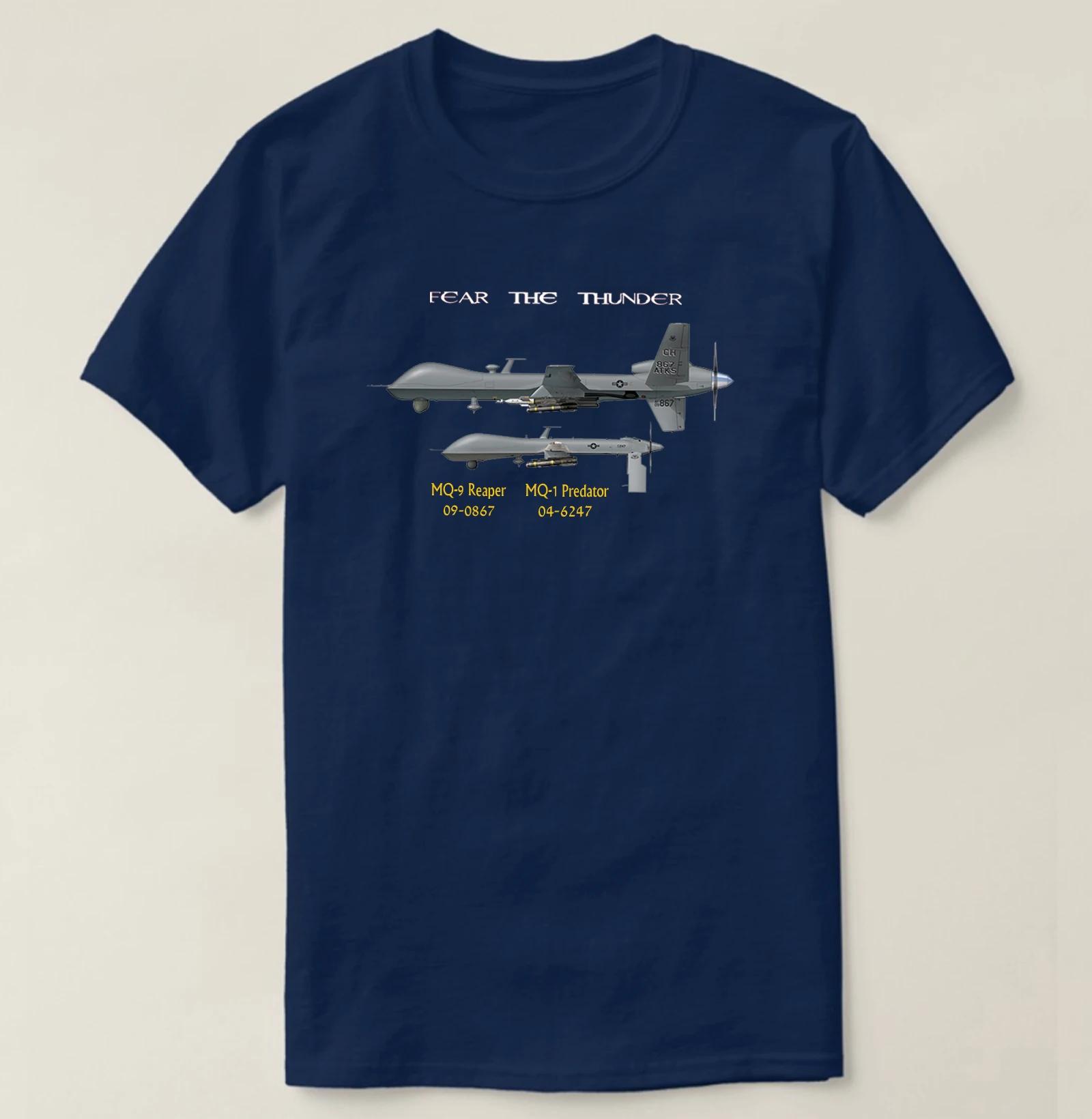 

Fear The Thunder MQ9 Reaper MQ1 Predator UAV TShirt 100 Cotton ONeck Short Sleeve Summer Casual Mens Tshirt Size S3XL 4XL