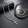 Krähenherz-Halskette Diamant Weißgold Armband mit Kreuz Vintage Thai-Silber Europäische Mode Vielseitiger Schmuck