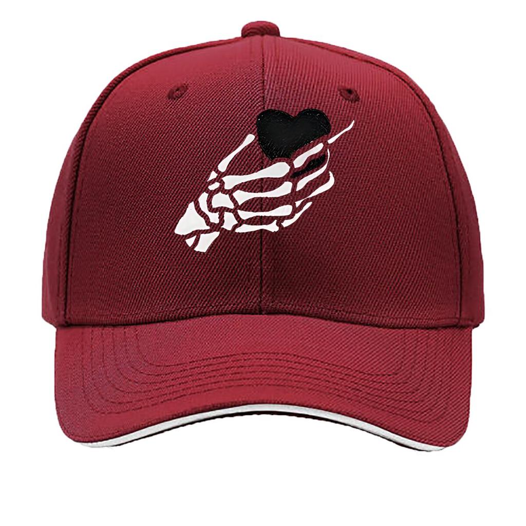 Metal Skeleton Hand Heart Wall Decor Hip Hop Hat Fashion Outdoor Sports Sandwich Baseball Cap