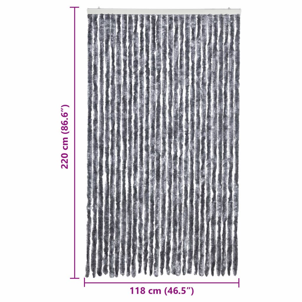 Silver Insect Screen Door Curtain 118 X 220 Cm Chenille