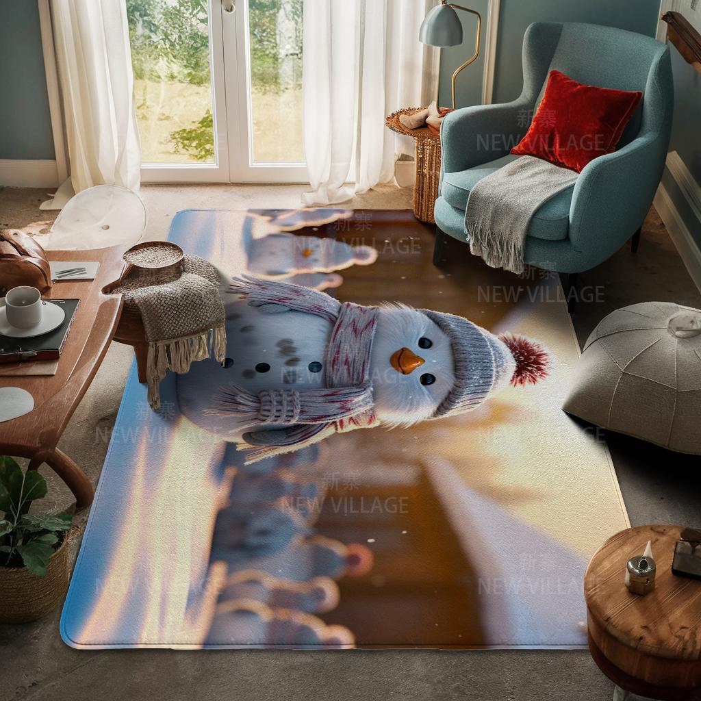 House Entrance Carpet Home Door Mat Living Room Bath Foot Bathroom Non-slip Water Absorption Rugs Bath Merry Christmas Winter