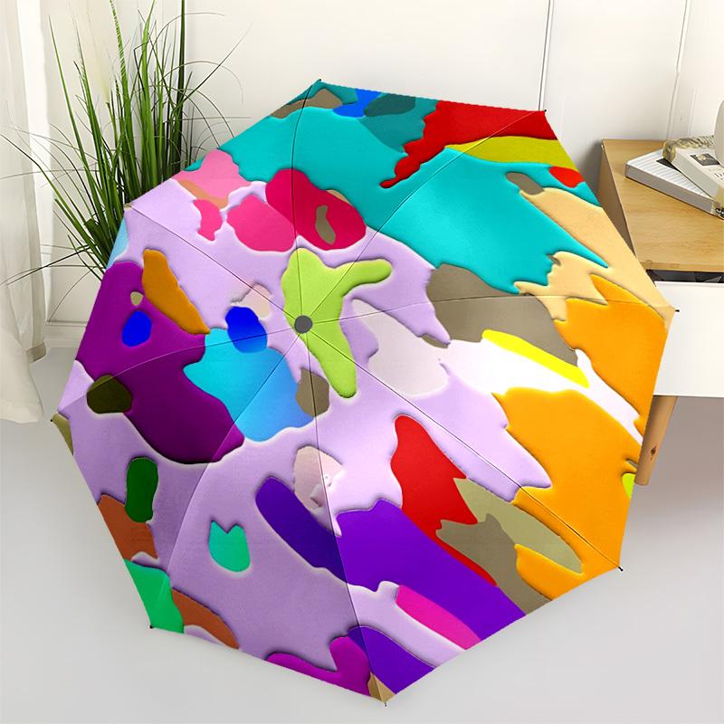 

1pc Abstract Pattern Automatic Open/Close Folding Umbrella - Compact 8-Rib Design, Daily Use, Perfect Gift for Friends & Family yy251124231