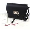 Pristine Salvatore Ferragamo Shoulder Bag Studio Gancini Leather Black 21H886 Used