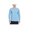Skechers Solid Color Round Neck Pullover Casual Sports Quick-Dry Long Sleeve T-Shirt Men Tops Temptation-Blue P224M086-00MU