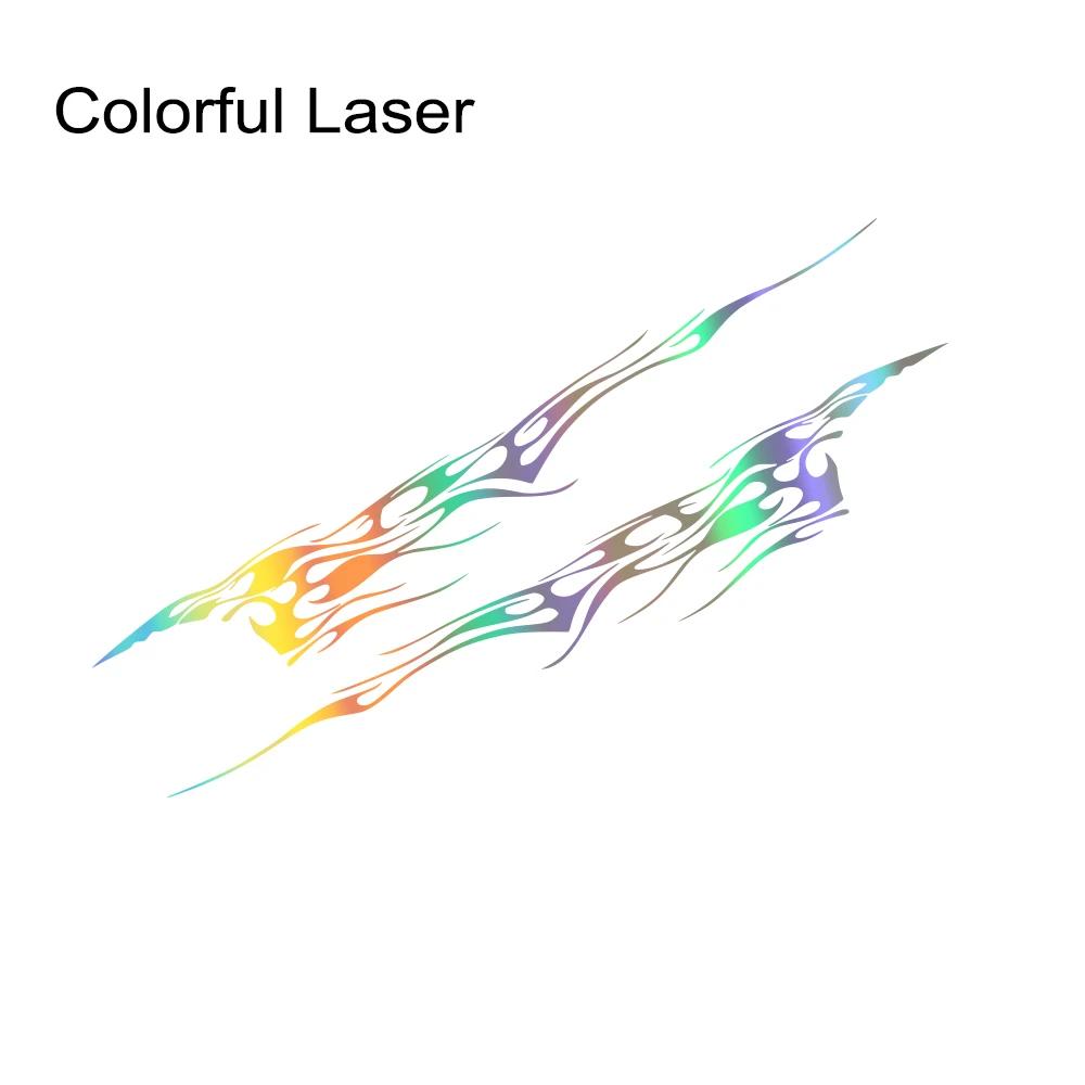 2PCS Flame Graphic Car Body Side Stickers Racing Sports Stripes Vinyl Decals Self-adhesive Auto Decorative Stickers Accessories