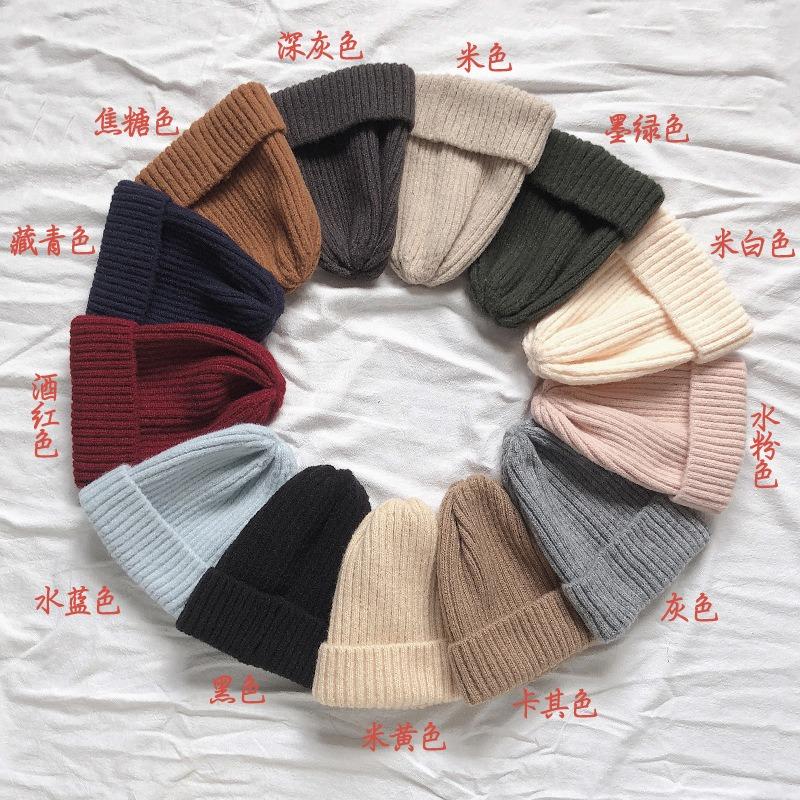 Tiantiandai Winter Candy Color Light Board Wool Hat Thickened Warm Vertical Strip Pointed Knitted Hat Casual and Versatile