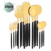 Black Gold 11Pcs Dinnerware Set Stainless Steel Dinner Knife Fruit Fork Spoon Cutlery Set Kitchen Tableware Flatware Set