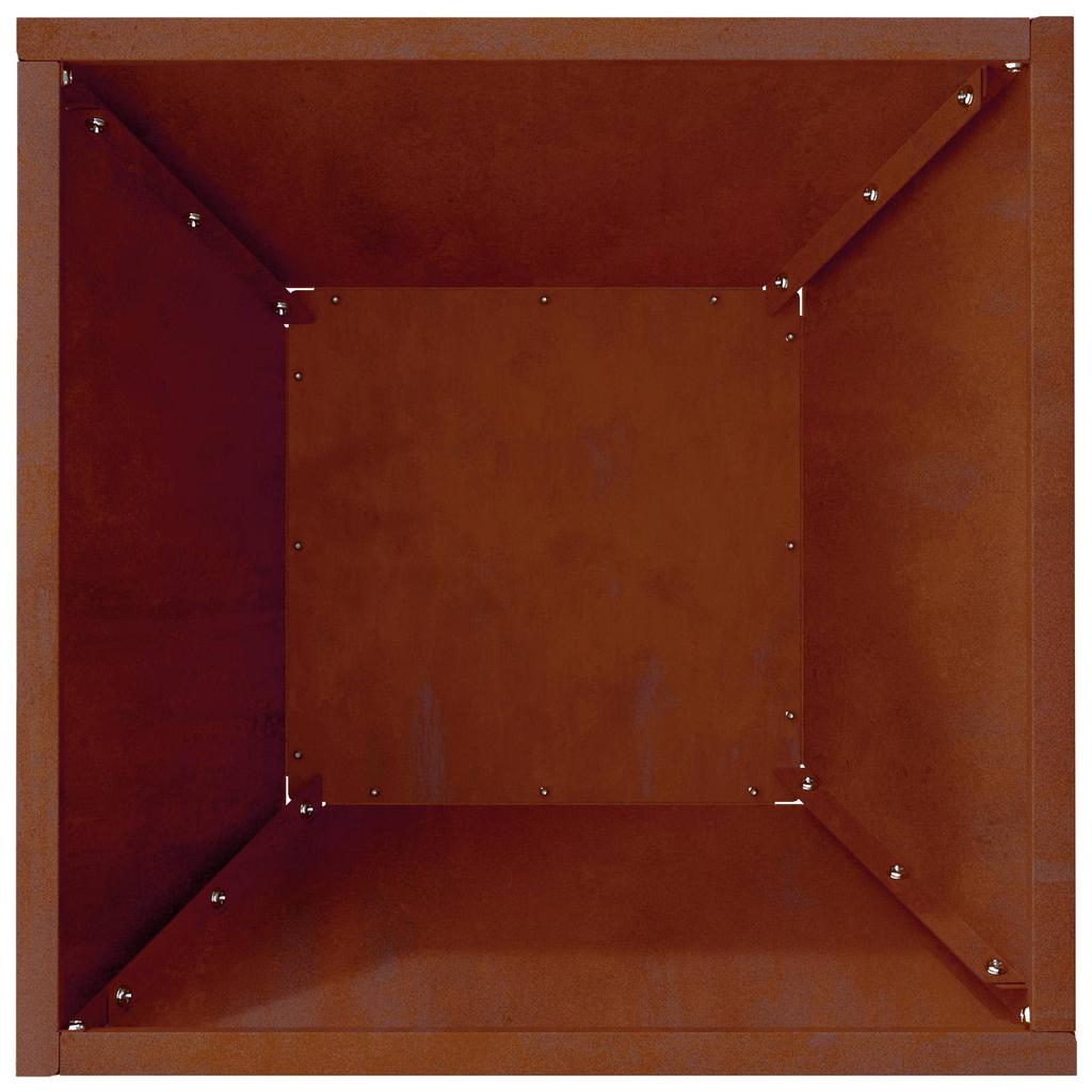 Garden Planter Set 5 Pcs Rustic Finish 35 X 35 X 15 Cm Weatherproof Steel