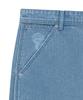 Mattengkim Heringbone Raw Cut Denim Shorts In Light Blue