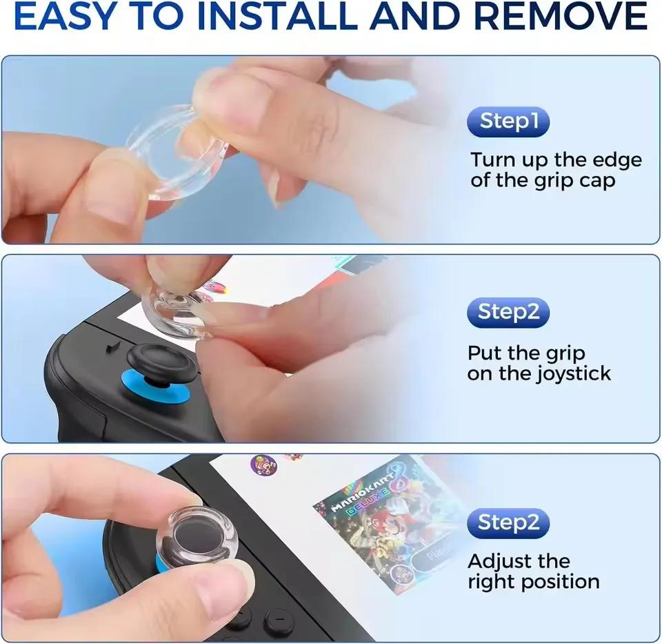 2PCS 3D Curved Joystick Caps Soft Silicone Thumbstick Grip Cover for Switch 2 Controller Gamepad Non-Slip Joystick Protectors
