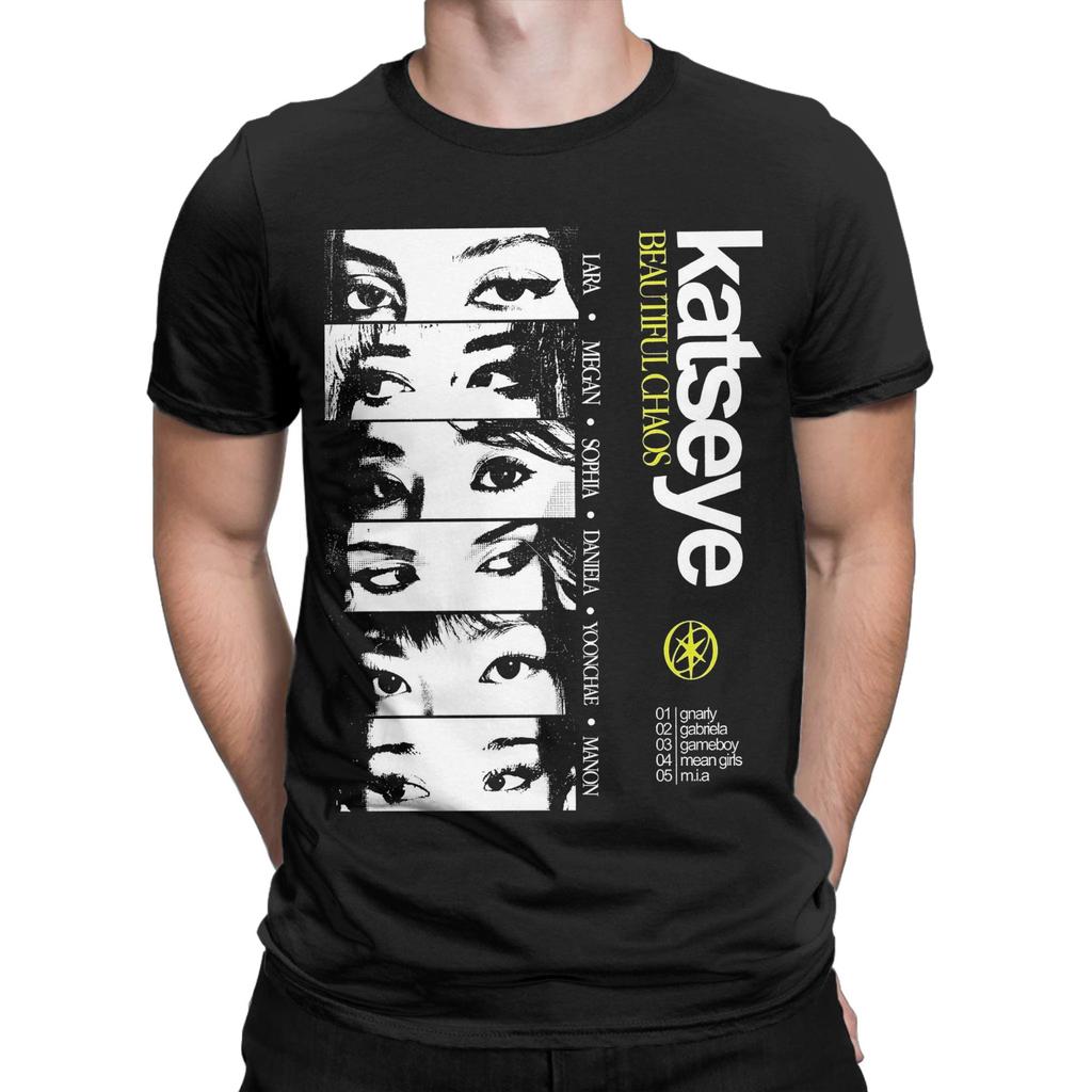 KATSEYE Gnarly Kpop T-Shirts Herren Neuheit Reines Baumwoll-T-Shirt Rundhals Kurzarm-T-Shirt Übergröße Kleidung