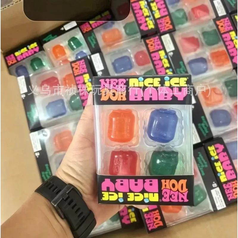 4Pieces1Set Needoh Mini Can Maltose Squeeze Toy Slow Rebound Sensory Fidget Toy Stress Relief Desktop Decor Adult Puzzle Toys