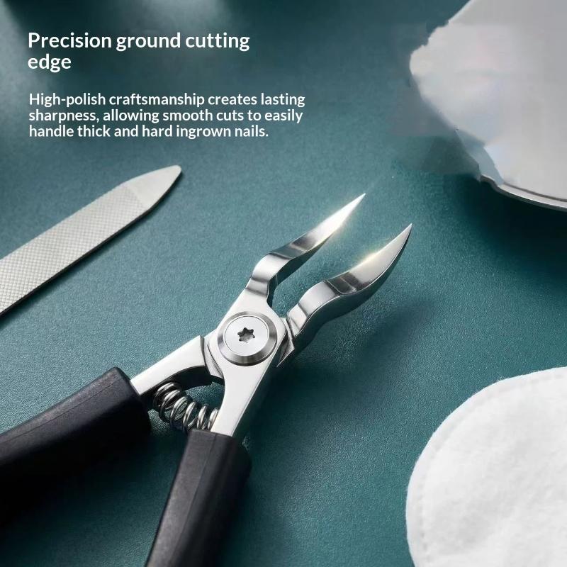 Heavy-Duty Steel Toenail Clipper Podiatrist Recommended Serrated Blade Trimmer for Thick Ingrown Toenails