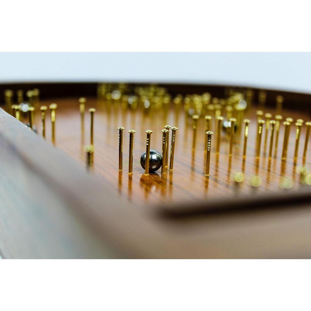 Bagatelle Traditional Wooden Crafted Tabletop Pinball Game | Exclusive Kid's Toys Decor & Gifts (Set of 2)