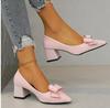 Velvet Pointed-Toe Chunky Heel Bridal Shoes - 2026 New Style, Comfortable High Heels for Women