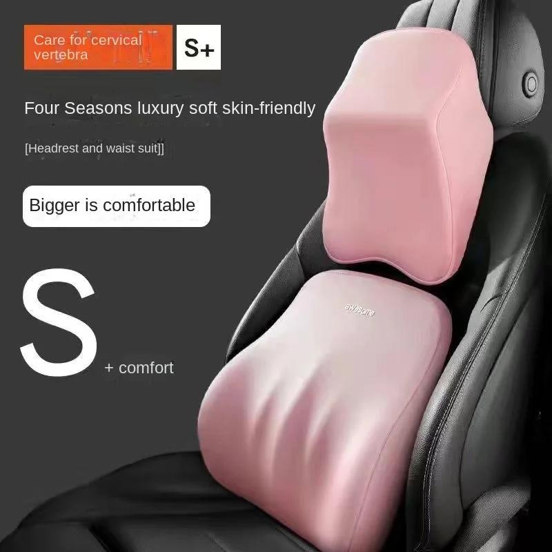 TOH Car Headrest Lumbar Support Pillow Memory Foam Neck Cushion With Shoulder Protector For Enhanced Comfort Tools Visible