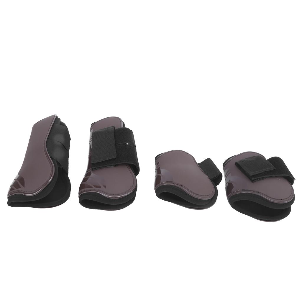 1Set Horse Tendon Boots PU Elastic Thickened Adjustable Horse Leg Protector with Nylon Hook