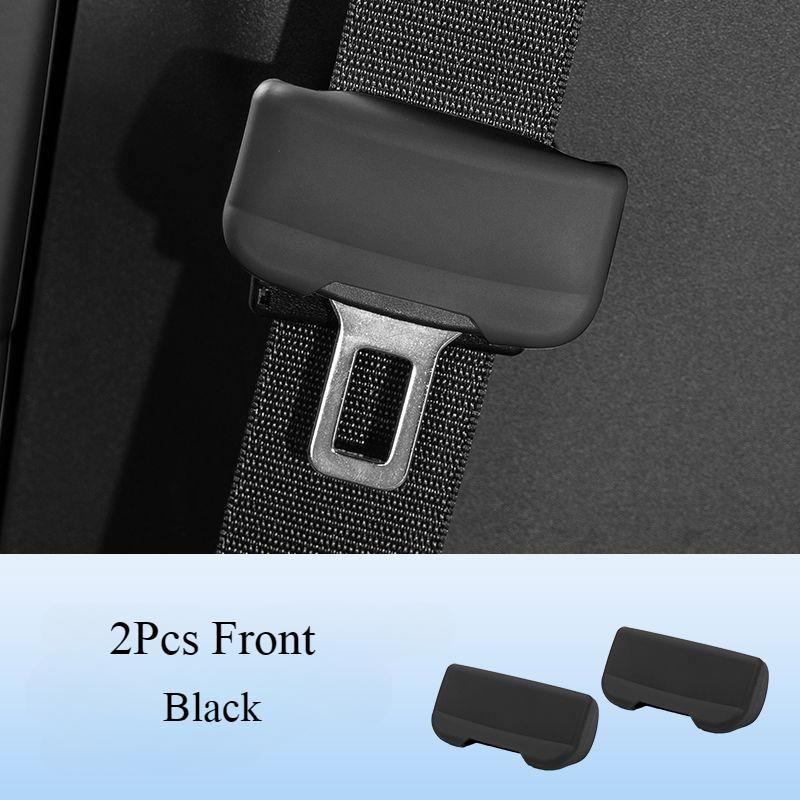 Для Leading Ideal LiXiang L6 L7 L8 L9 2025 Пряжка ремня безопасности Силиконовая защитная крышка Аксессуары для интерьера Автостайлинг 2pc front Black