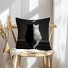 Couple Cats Cushion Cover Soft Plush Throw Pillow Cover | Double-Sided Decorative Cushion Case | Sofa Bedroom Home Decor
