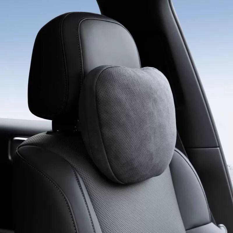Super Soft Mercedes S Maybach-Style Suede Velvet Headrest Pillow Pair for Summer Neck Protection