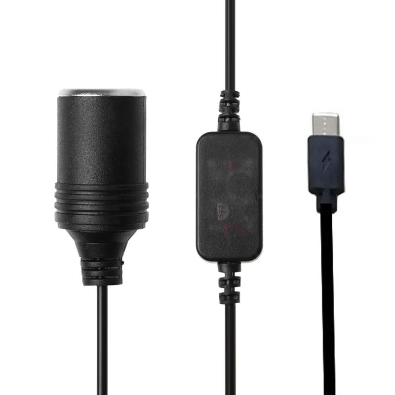 USB Male 5V To 12V Car Cigarette Lighter Socket Female Step Up Cable Inverter Converter for Driving Recorder GPS E-Dog