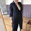 Women Casual Turn Down Collar Lon Sleeve Shirt Dress