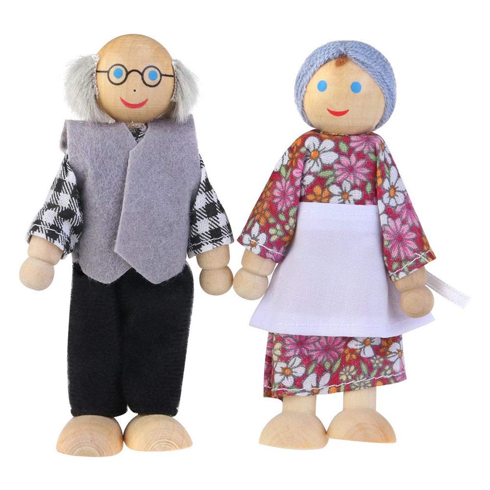 Wooden Happy Family Doll Kids  Puppet Joints Toy Birthday Gift